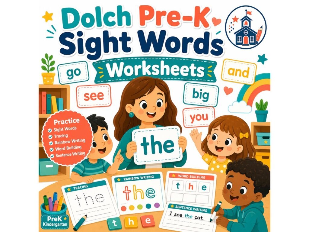 Dolch Pre-K Sight Words Worksheets